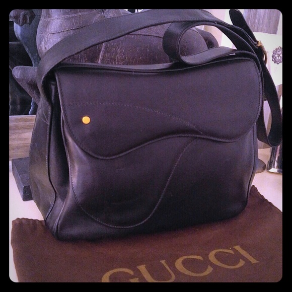 Gucci Bags Black Vintage Gucci Saddle Bag Poshmark